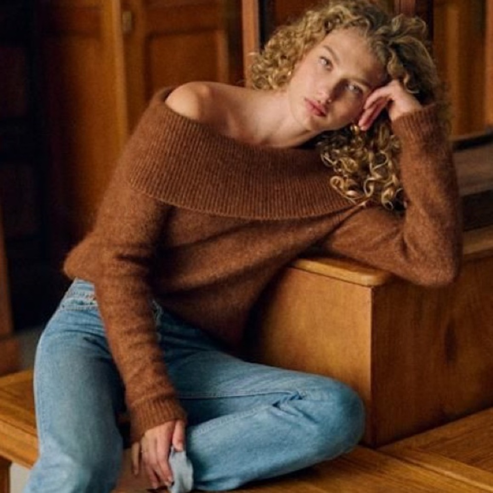 SÉZANE AURORE SWEATER IN CHOCOLAT CLAIR || SZ XS